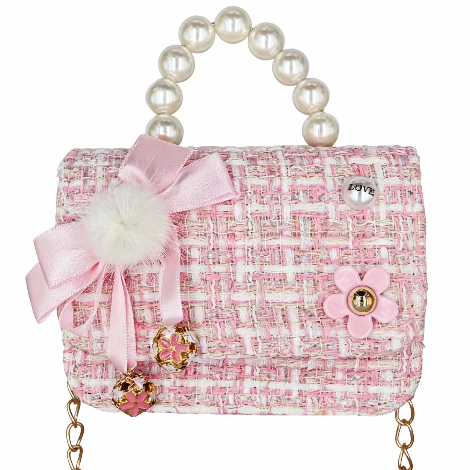 Borsetta per Bambina, Mini Borsa a Tracolla con Fiocco Carino e Campanellino | Regalo per Bambine di 2 3 4 5 Anni