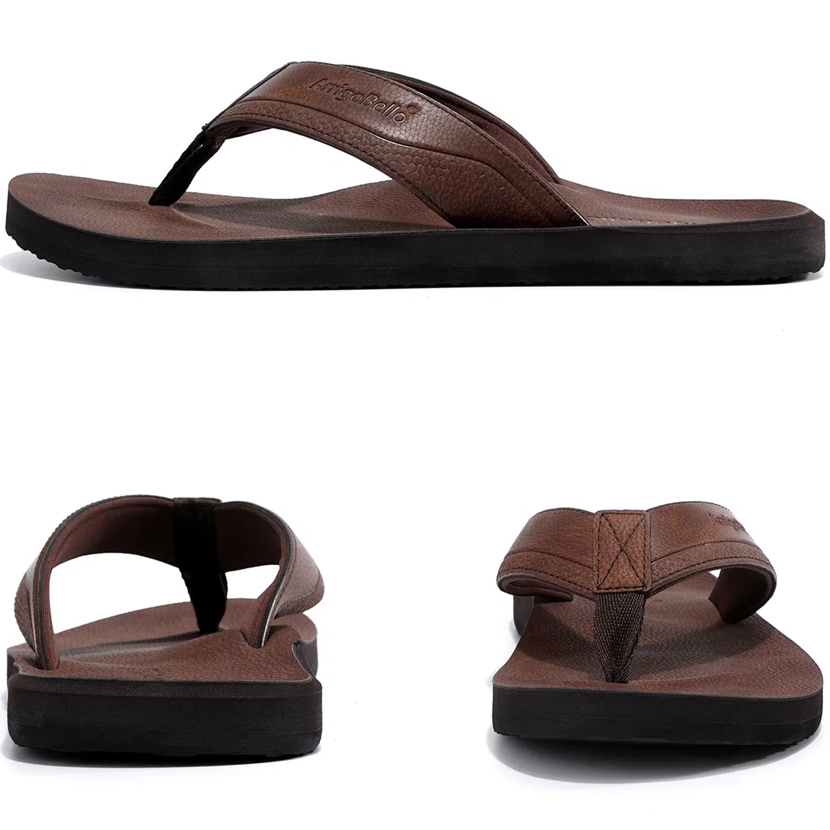 ARRIGO BELLO Infradito Uomo Pelle Ciabatte Eleganti Estive Sandali Mare Piscina Spiaggia Antiscivolo Cuoio Flip Flops Taglia 41-46