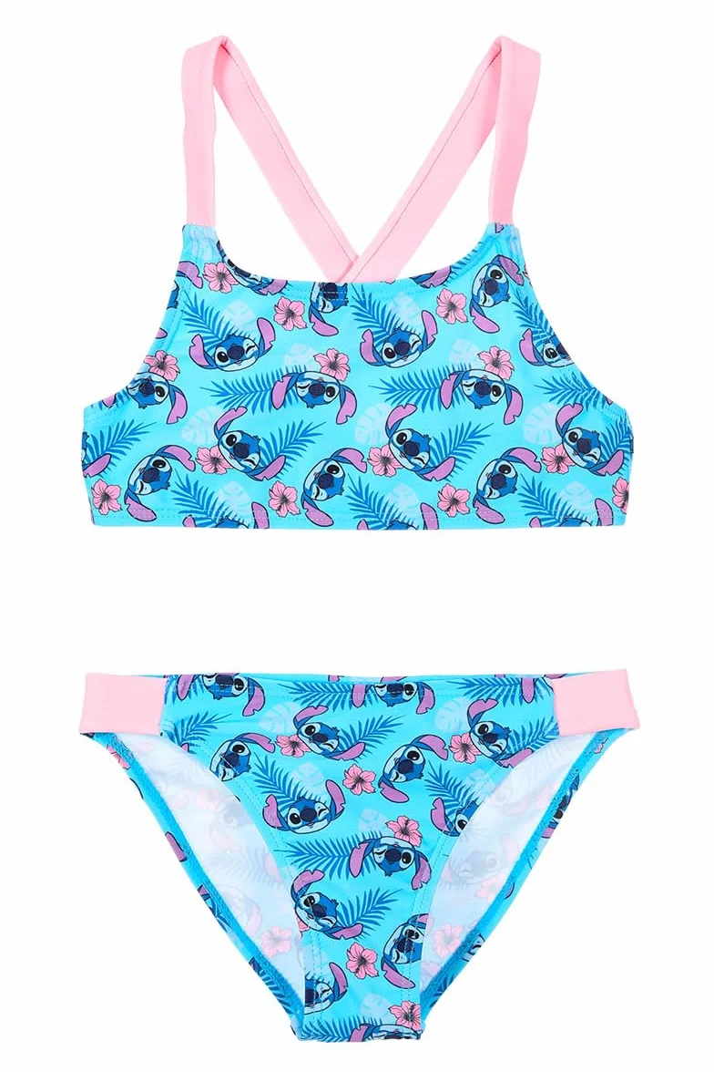Disney Stitch Bikini per Ragazze, Costume da Bagno Due Pezzi per Bambine e Adolescenti, Taglie 6 ai 12 Anni