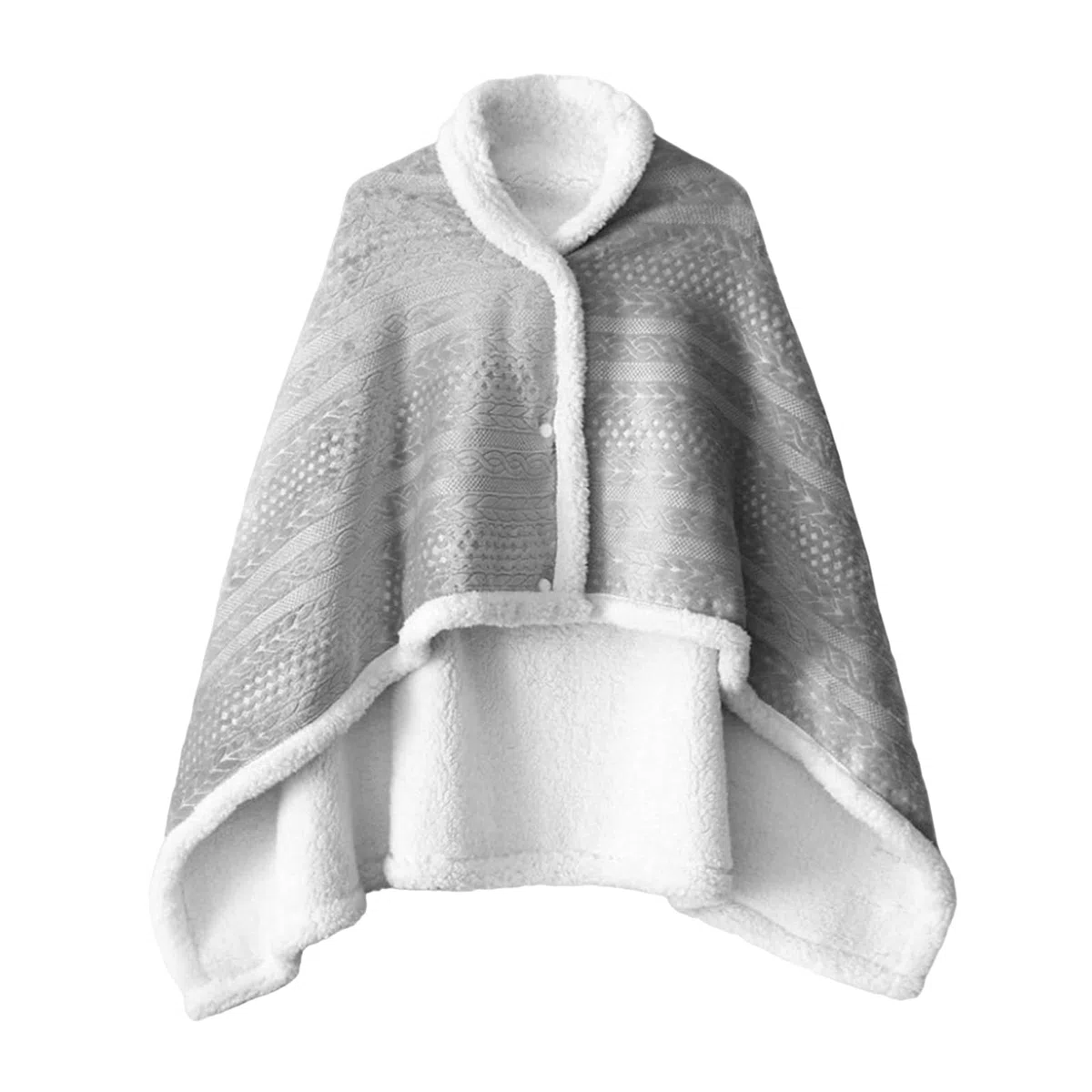Generisch Poncho da donna, invernale, caldo, poncho da donna, in pile, portatile, coperta, comoda coperta con bottoni, per letto, divano, ufficio