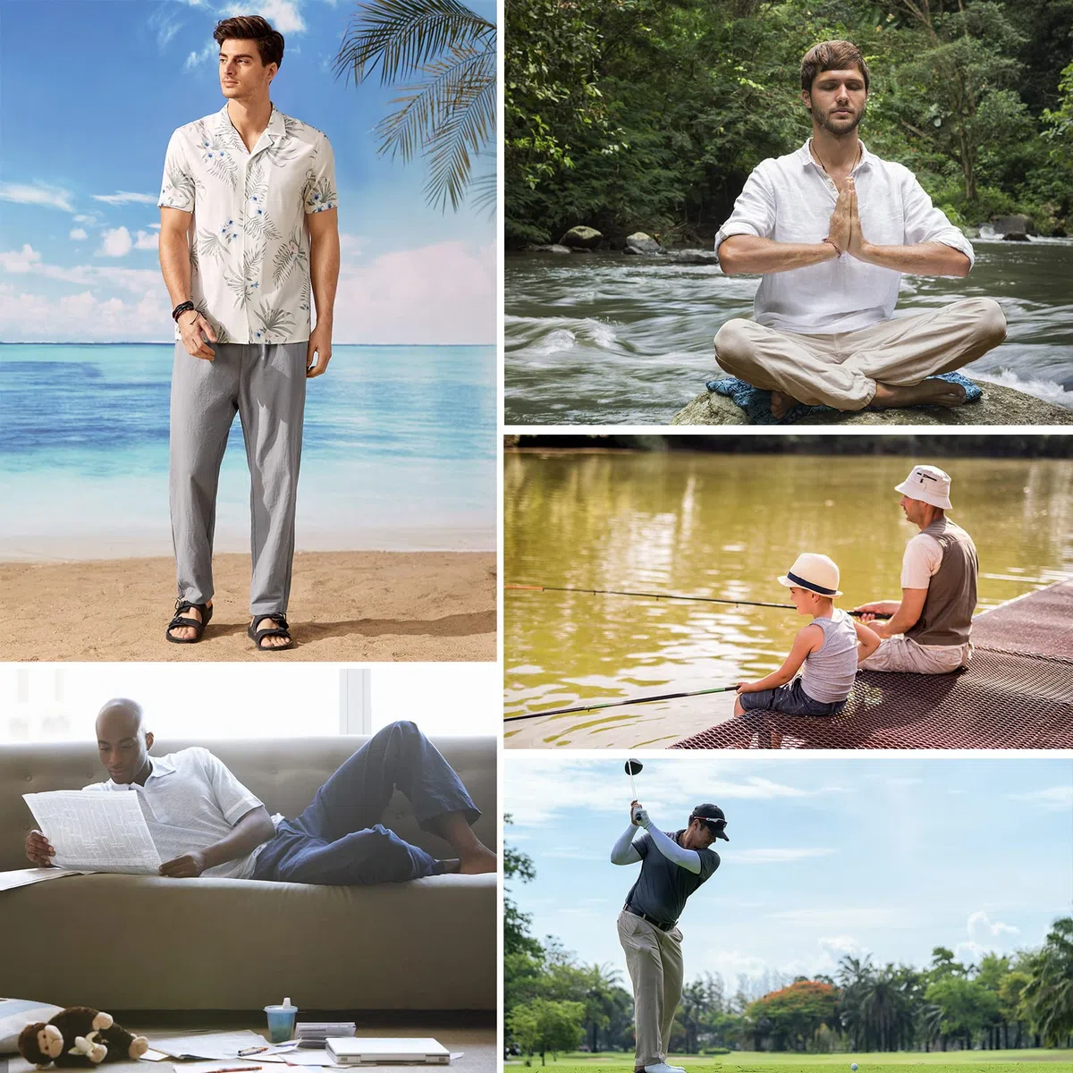heekpek Pantaloni Uomo Lino e Cotone Pantaloni Lunghi Dritti da Uomo Estivi Leggeri e Traspiranti Casual Pantalone Lino Uomo con Comodo Cordoncino