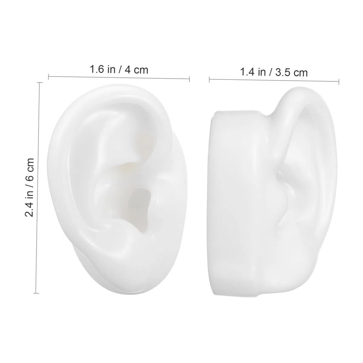 Mipcase 1 paio di orecchini in silicone modello falso realistico artificiale stampi per le orecchie gioielli orecchini espositori puntelli strumenti didattici per piercing