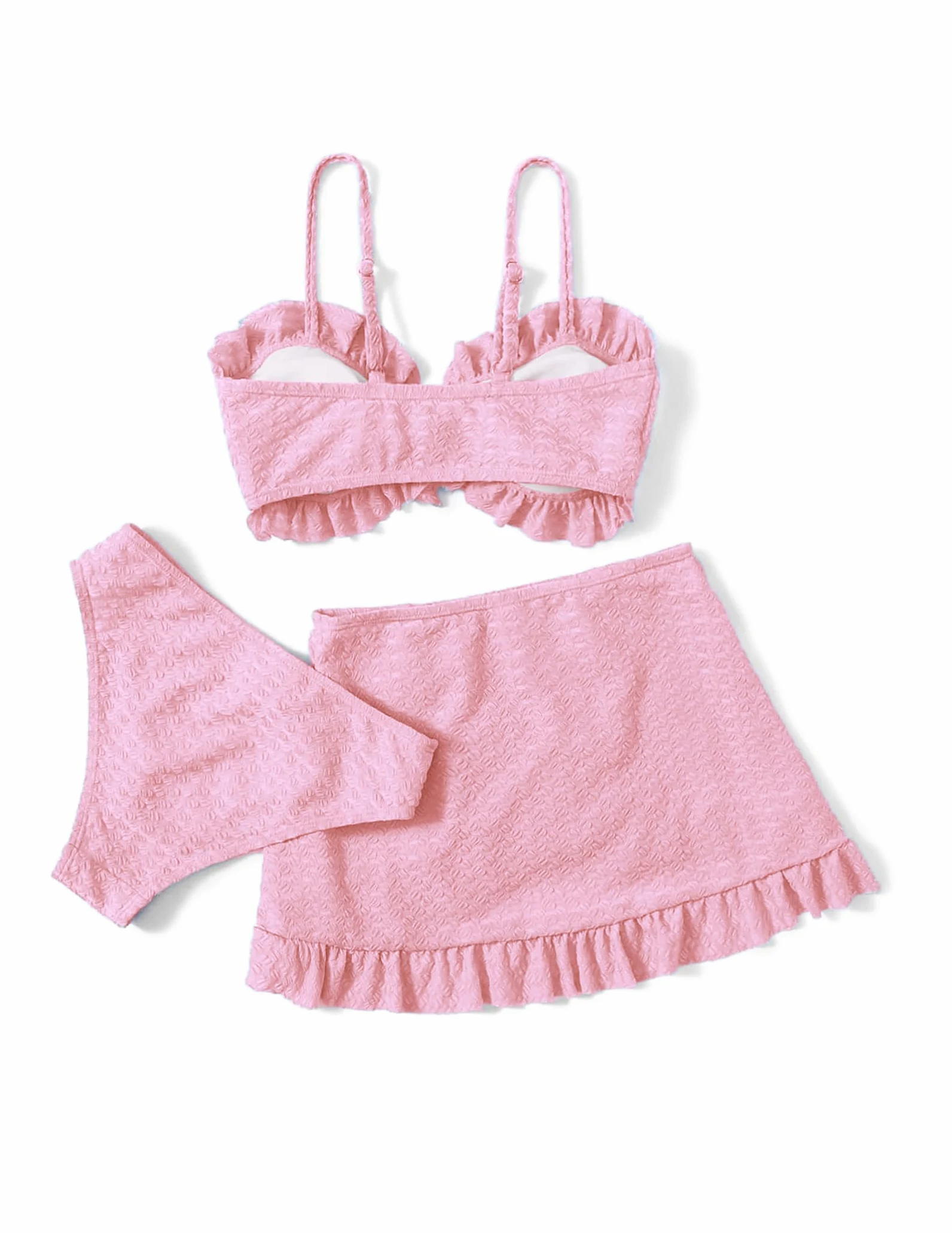 Arshiner Ragazze Costumi da Bagno 3 Pezzi Bikini Tuta Camisole Top con Coprire i Gonna Corta da Spiaggia Bambini Nuoto Costume Surf Costumi da Bagno 5-14 Anni