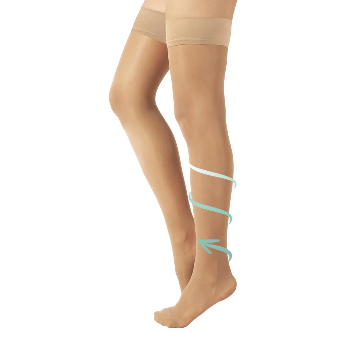 CALZITALY Calze Autoreggenti a Compressione Graduata Forte Medicali 15-21 mm/Hg | Nero, Naturale | S, M, L, XL | 140 DEN | Made in Italy