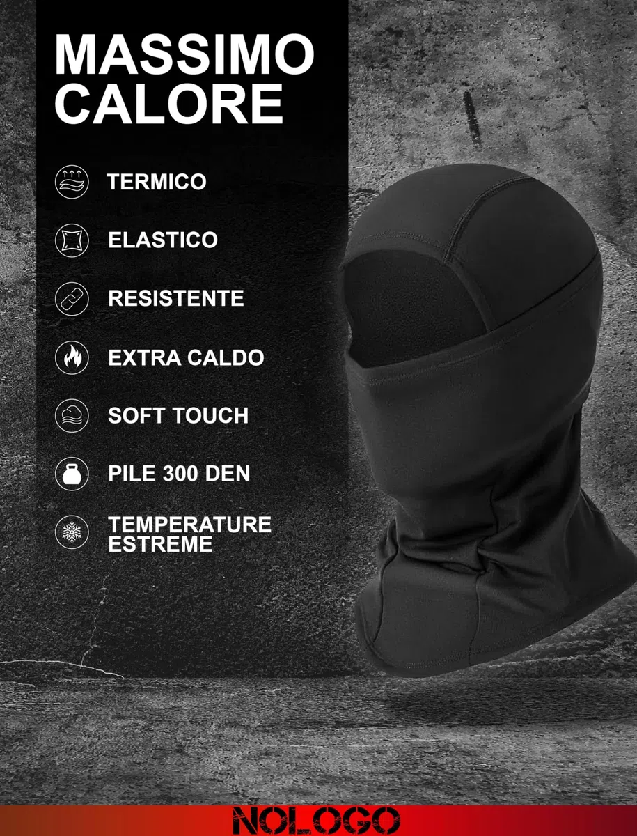 Passamontagna Moto Invernale Donna Uomo in Pile Norvegia - Balaclava Termico, Traspirante, Snowboard, Sci, Trekking, Ciclismo