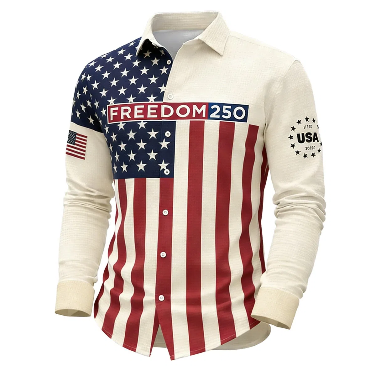 Camicia a maniche lunghe con stampa giubileo unica, abbigliamento casual, vestibilità moderna per l'uso quotidiano