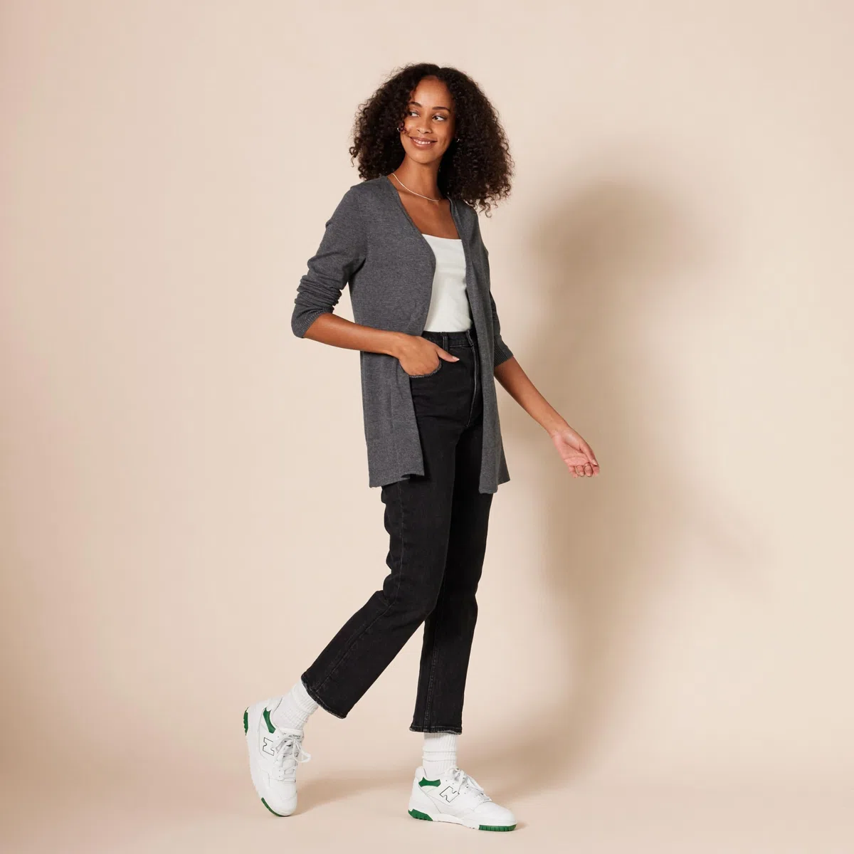 Amazon Essentials Donna Cardigan Leggero Aperto sul Davanti (Disponibile in Taglie Forti)