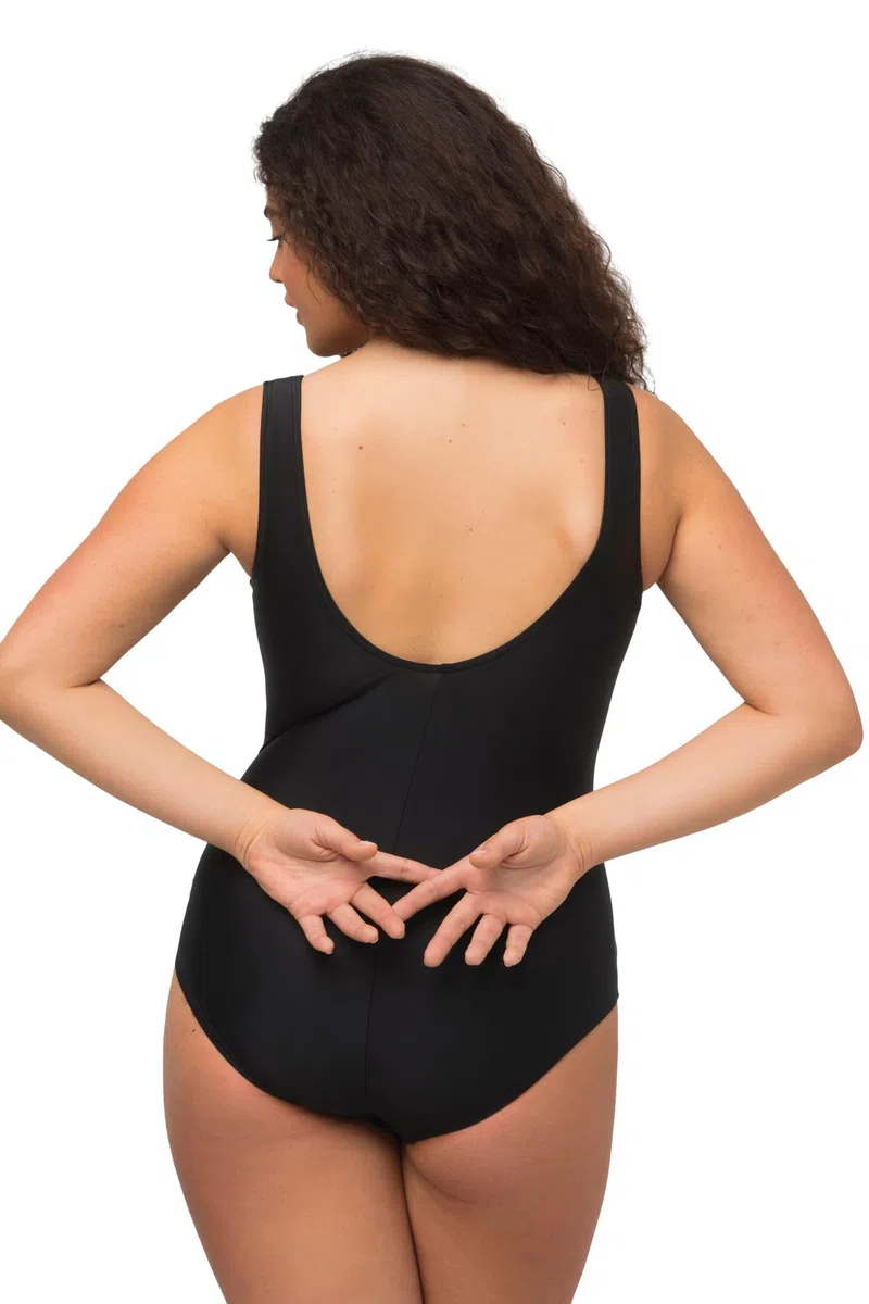 Ulla Popken Costume da Bagno con Bordure, Fascia sotto Il Seno e Fodera sul Davanti 747874