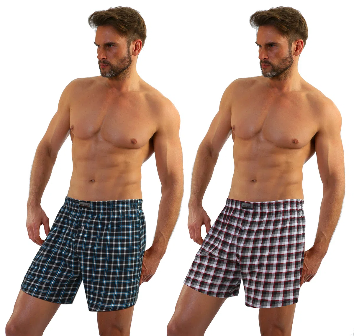 sesto senso Pantaloncini Pigiama Uomo Corti Shorts Cotone Quadri Semplice