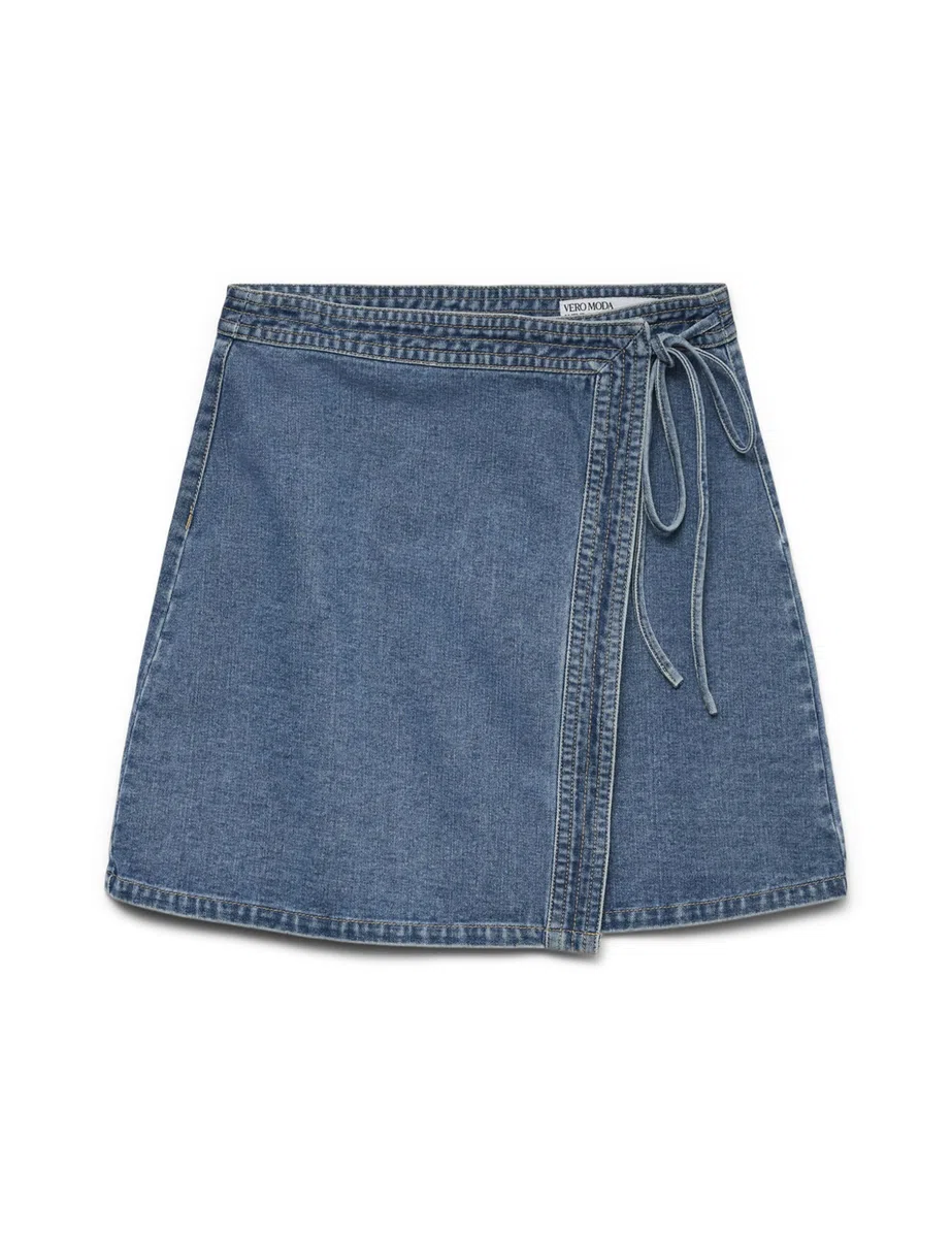 VERO MODA Vmliza Mr Short Denim Wrap Skirt Ga Noos Vmliza Mr Short Denim Wrap Skirt Ga Noos Donna (Pacco da 1)