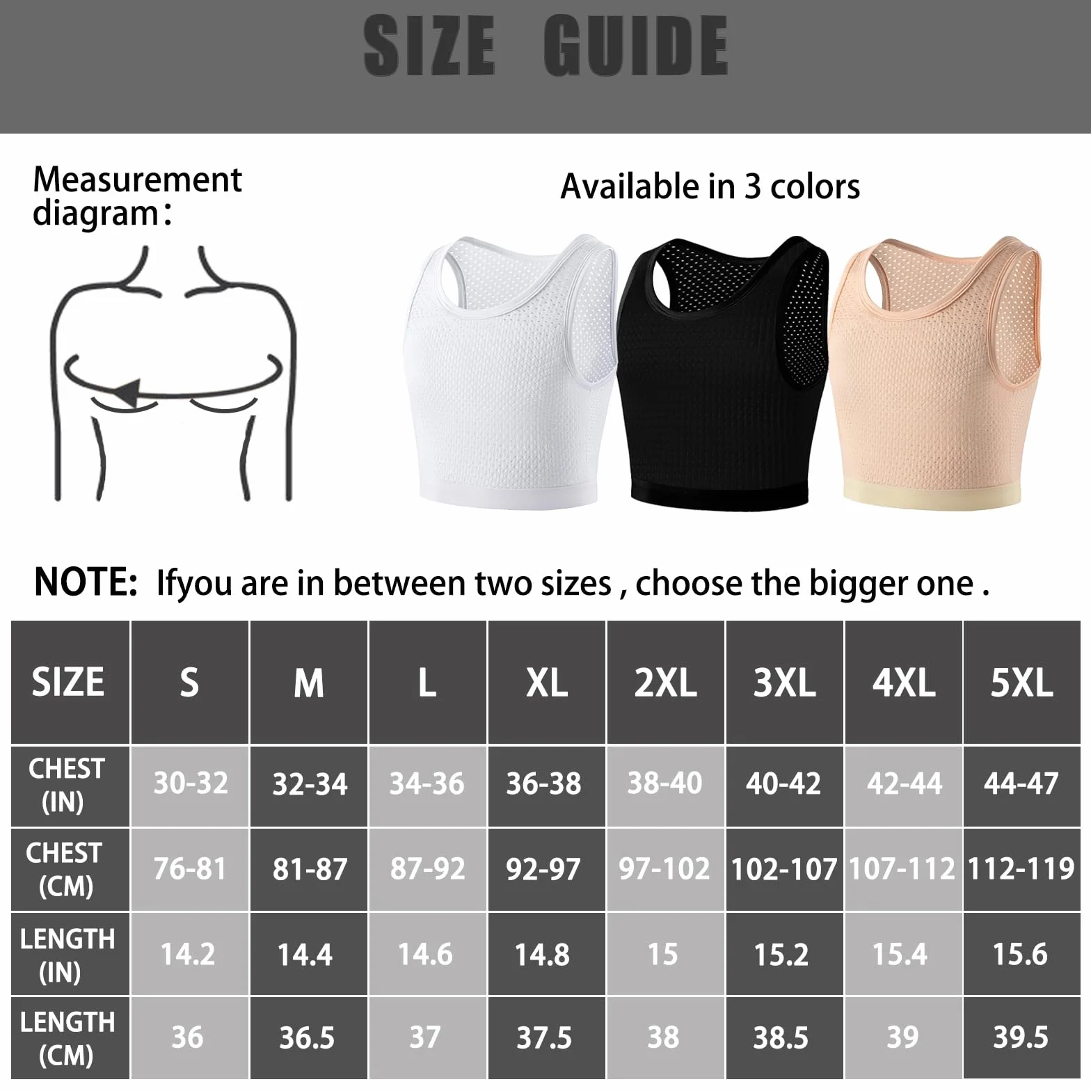 XUJI Transgender FTM Trans Traspirante Mezzo Binder per il seno