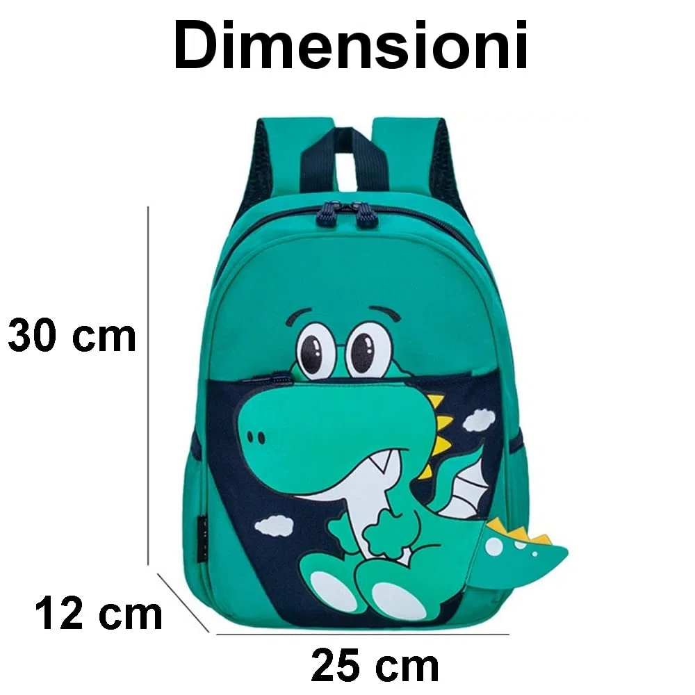 Zainetto Asilo Bambino, Zaino Dinosauri Bambino 2, 3, 4, 5 anni, Zaino Asilo Bimbo e Bimba Piccolo, Cinghie Imbottite Comodo, Regolabile, con Riflettente