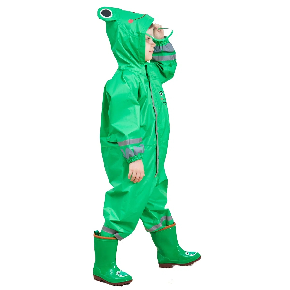 JinBei Impermeabile Bambino Pioggia Poncho Antipioggia Tuta Giacca Bambina Bambini Cappuccio Ragazze Ragazzi Animale Modello Portatile Jogging di Un Pezzo Impermeabili Unisex 3-10 Anni