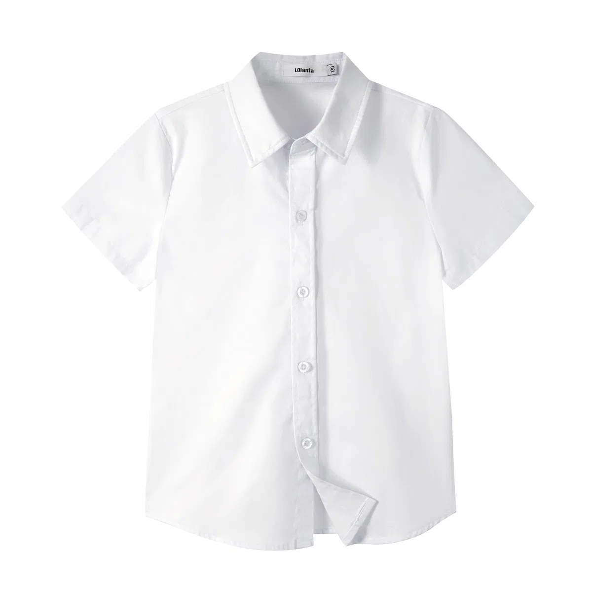 LOLANTA Camicia a Maniche Corte per Bambini, Camicia Scolastica Formale in Puro Cotone, 3–14 Anni