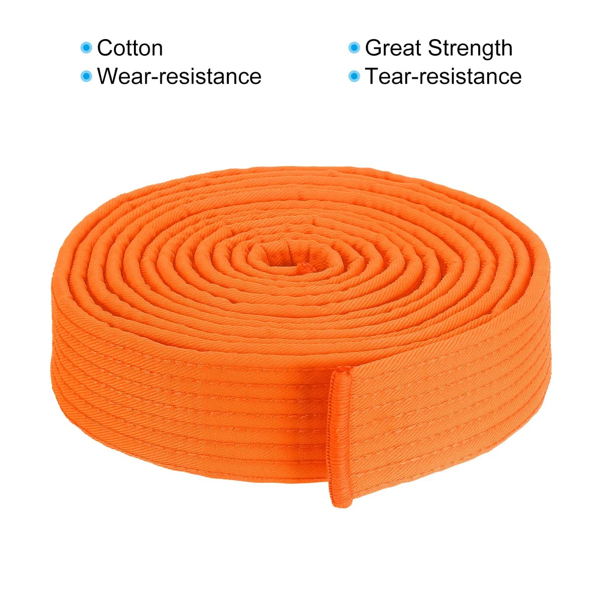 PATIKIL Cintura di Rango Colorata Taekwondo 1,6" x11,8 Piedi 3,6m, Cintura da Karate Judo Arti Marziali in Cotone per Insegnamento Allenatore, Arancione