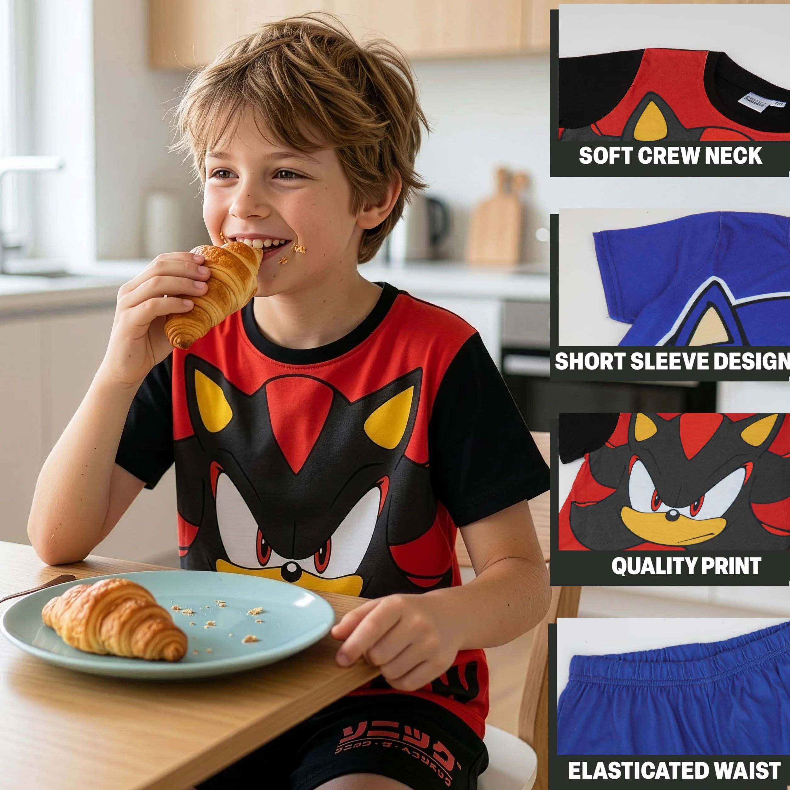 Get Trend Paw Patrol | Spongebob | Sonic The Hedgehog Pigiama Bambino, Pigiami Estivi Bambini Manica Corta, Abbigliamento da Casa Traspirante, Idee Regalo Ragazzo