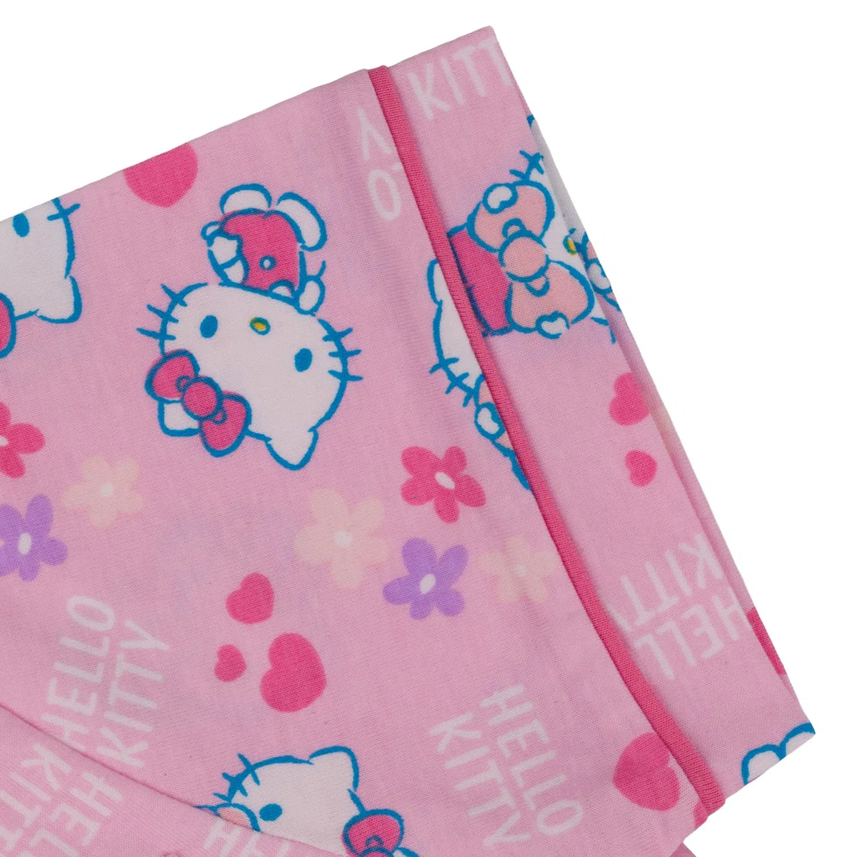 Hello Kitty, 100% Cotone con Bottoni Pigiama a Maniche Corte, Pink, Rosa