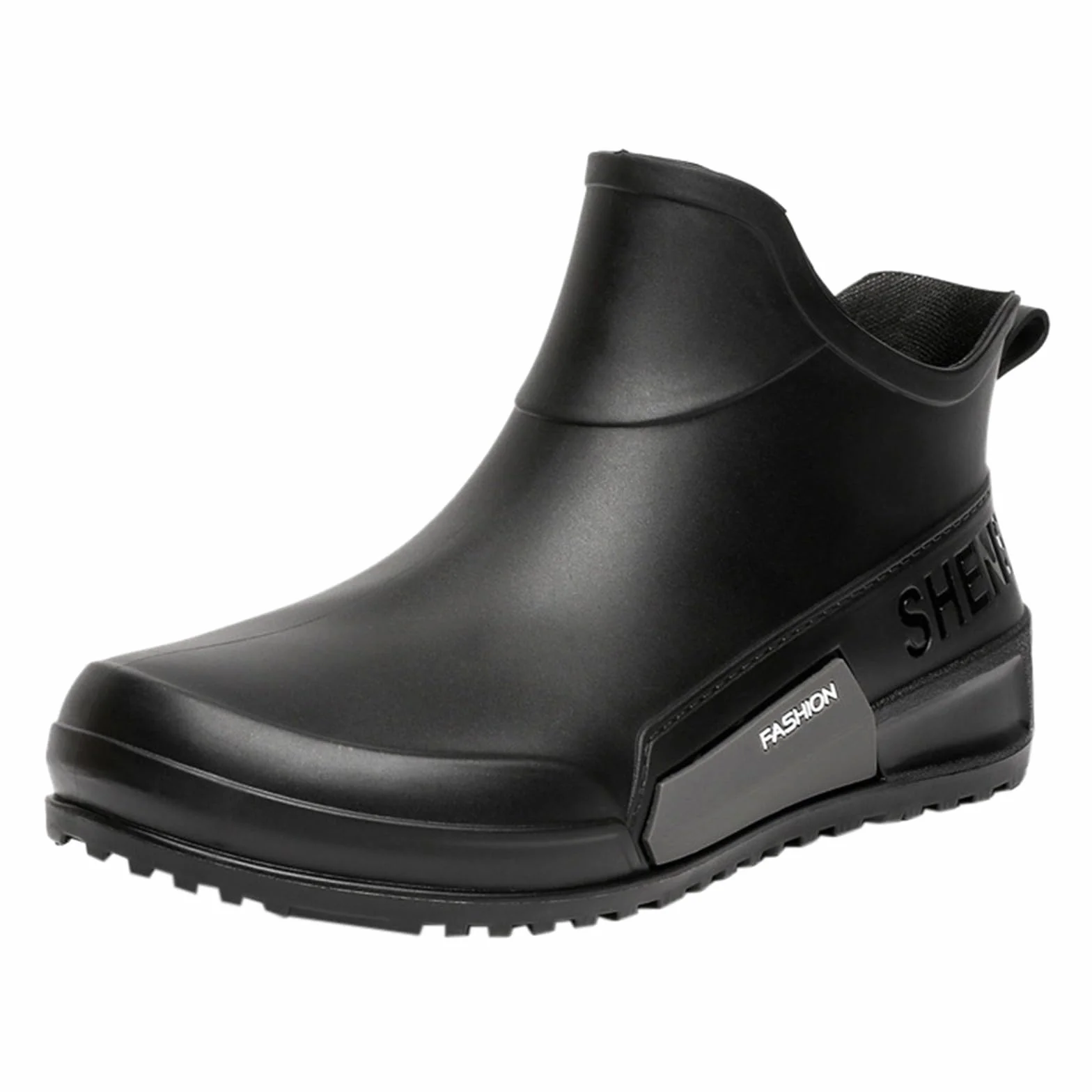 FNKDOR Stivali di gomma da donna, corti, larghi, antiscivolo, impermeabili, alla moda