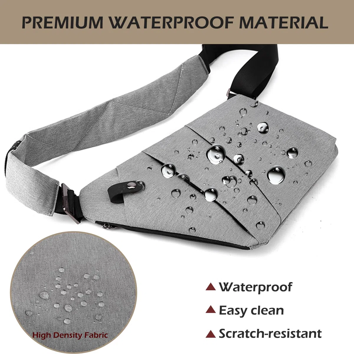 Marsupio Antifurto Multifunzione, Borsa a Tracolla con Tasche Multiple, Marsupio Donna Resistente all'Acqua, Borsello Uomo Tracolla Sicuro per Viaggi