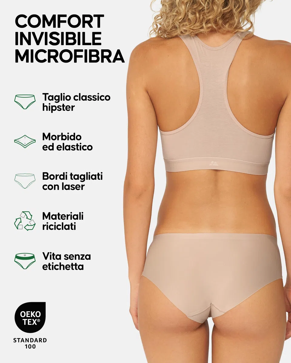 Danish Endurance Slip Hipster Invisibili da Donna, Senza Cuciture, Taglio Laser, 3 e 5 Pezzi