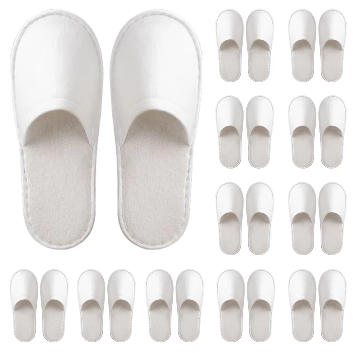 Pantofole Hotel - Ciabatte Ospiti in Spugna con Suola Antiscivolo, Set Monouso Unisex per Albergo Casa Viaggio Bagno, Taglia Unica, 12 Coppia