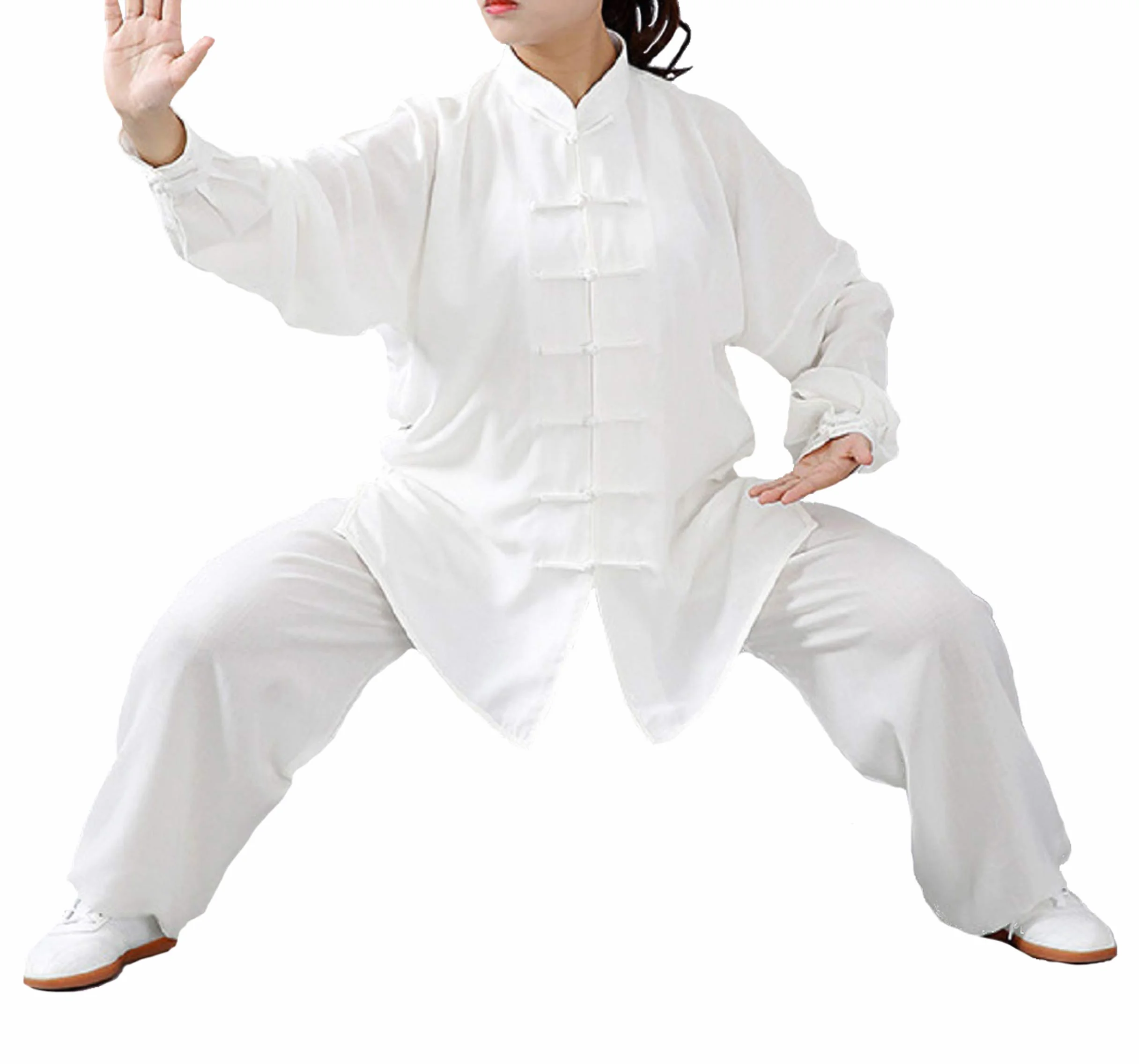Cotone e Lino Tai Chi Abbigliamento Uniforme Kung Fu Unisex Abbigliamento per Arti Marziali (Un Set)