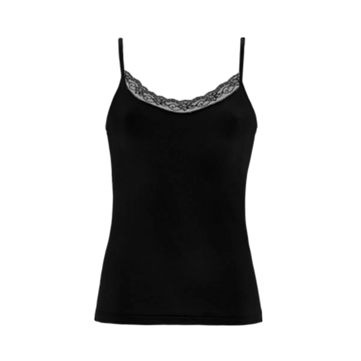 3/6 Paia di Top Canotta Donna a Spalla Stretta ed Inserto in Pizzo in Cotone Elasticizzato Modello GD135.