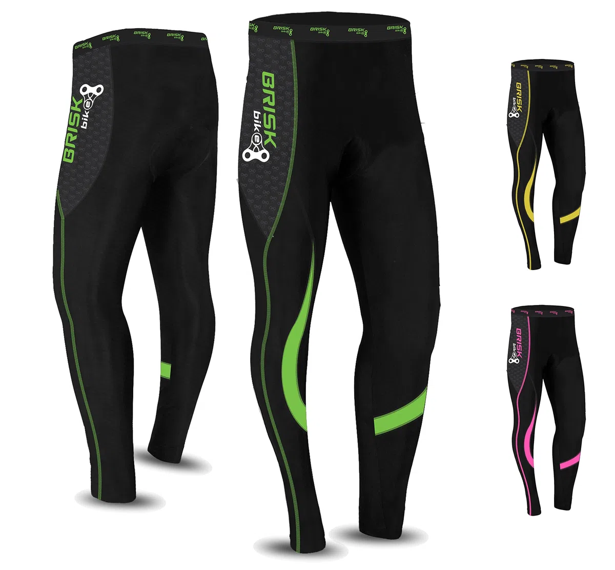 Brisk Bike Pantaloni Ciclismo Donna — Cool Max Imbottito Elasticizzato Pantaloni Ciclista con Zip Riflettenti | Leggings Termici