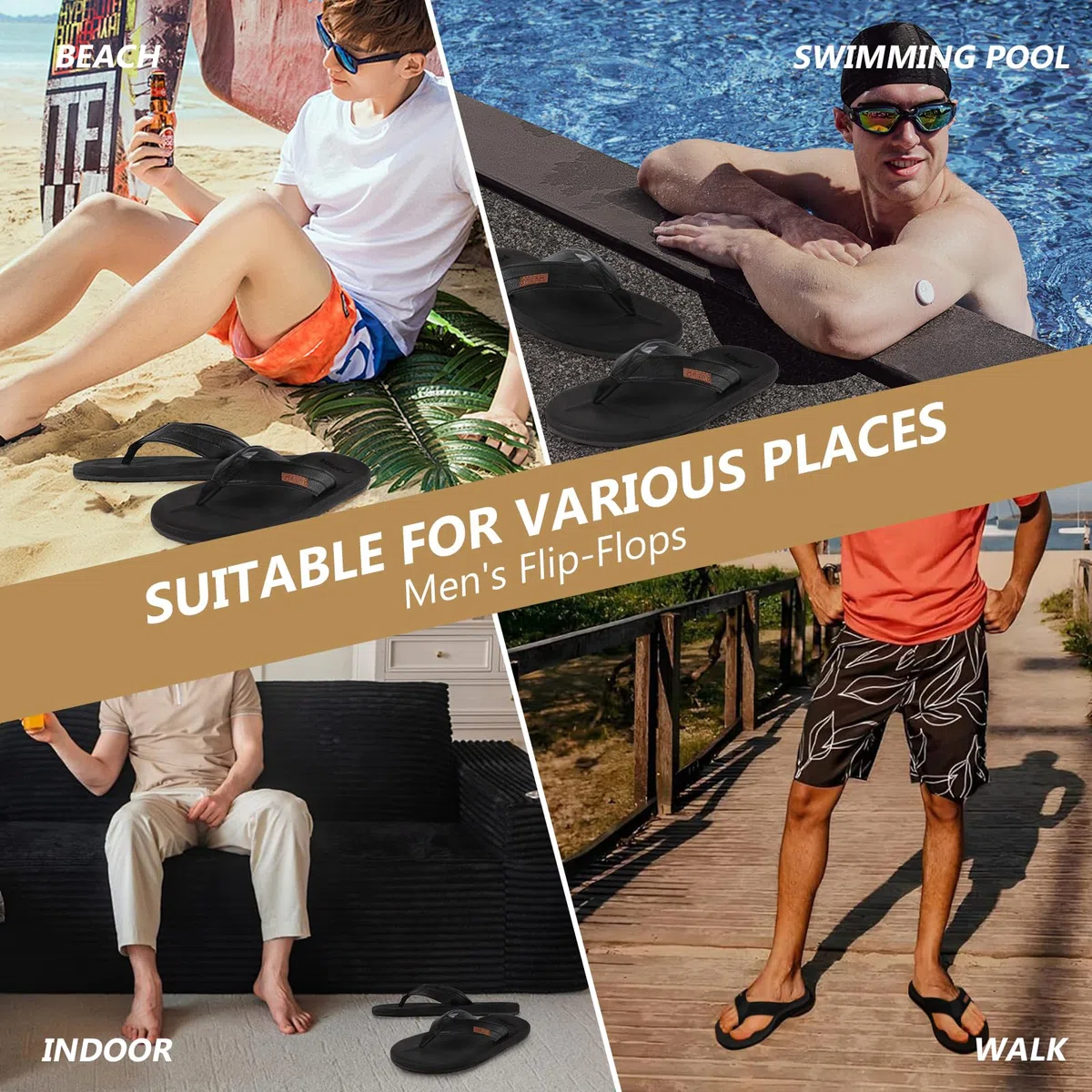 riemot Infradito Uomo Ciabatte Mare Antiscivolo Sandali Estate Leggeri Comodi per Piscina Giardino Vacanze Estive Spiaggia Uscite Casual EU 42-46