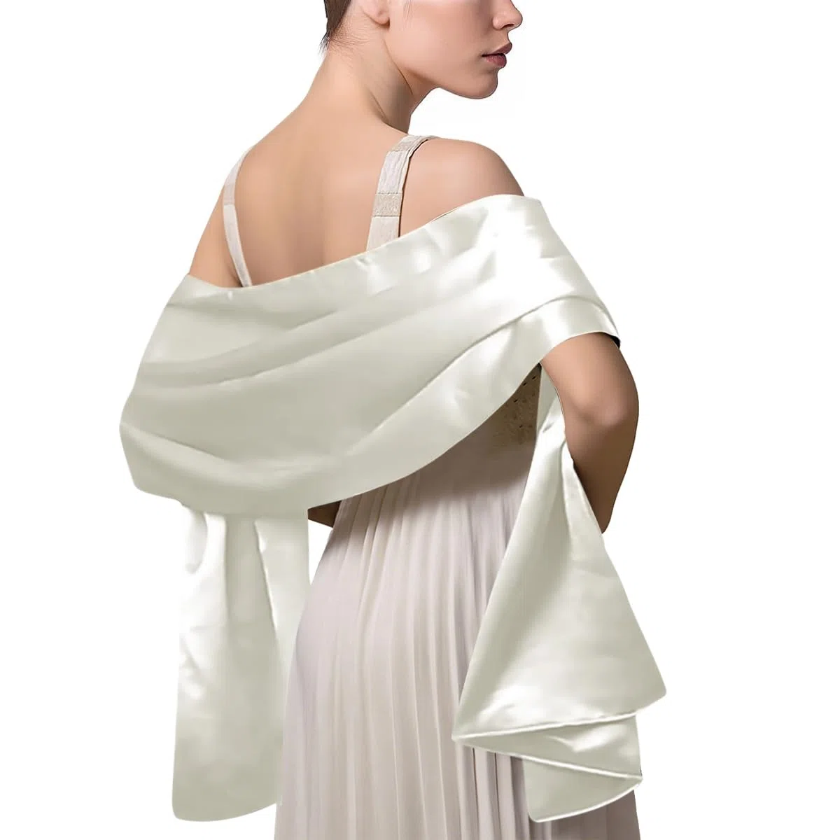 LumiSyne Donna Scialle In Raso Chiffon Silky Tinta Unita Wrap Stola Per Sposa Damigella Cerimonia Matrimonio Serata