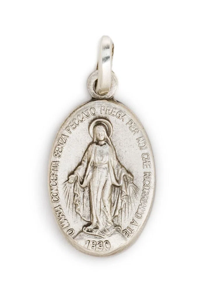 SHALOM - Medaglia Miracolosa In argento 925. Altezza 0,9 Cm