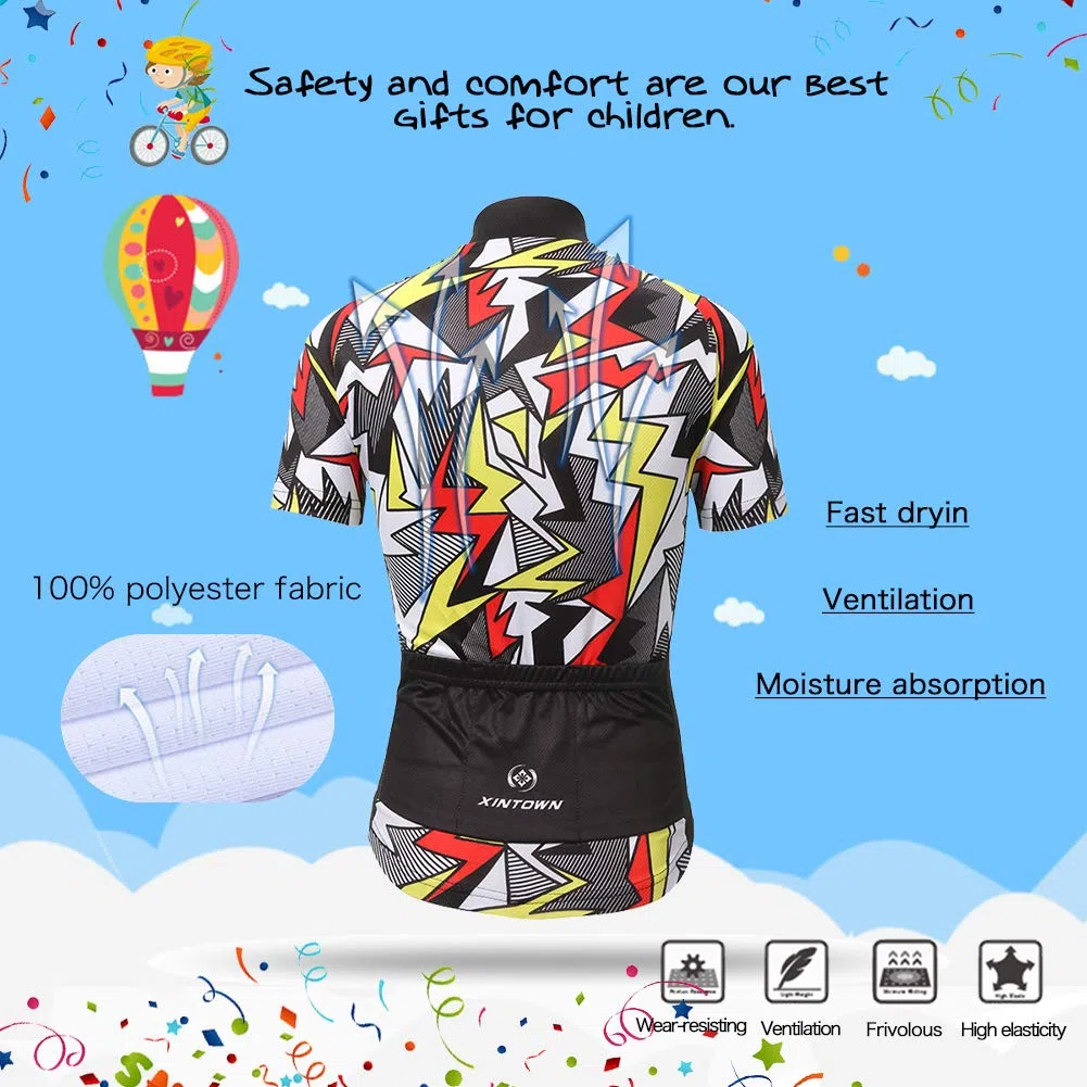 Unisex Bambino/Bambina Sportiva Maglia e Pantaloncino Shorts Ciclismo Bicicletta