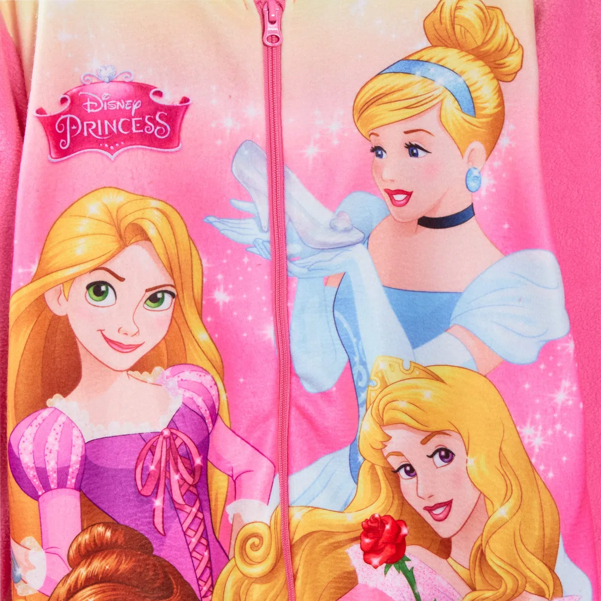 Disney Pigiama a Tutina per Ragazze Princess per Bambini Pigiama in Pile con Cerniera