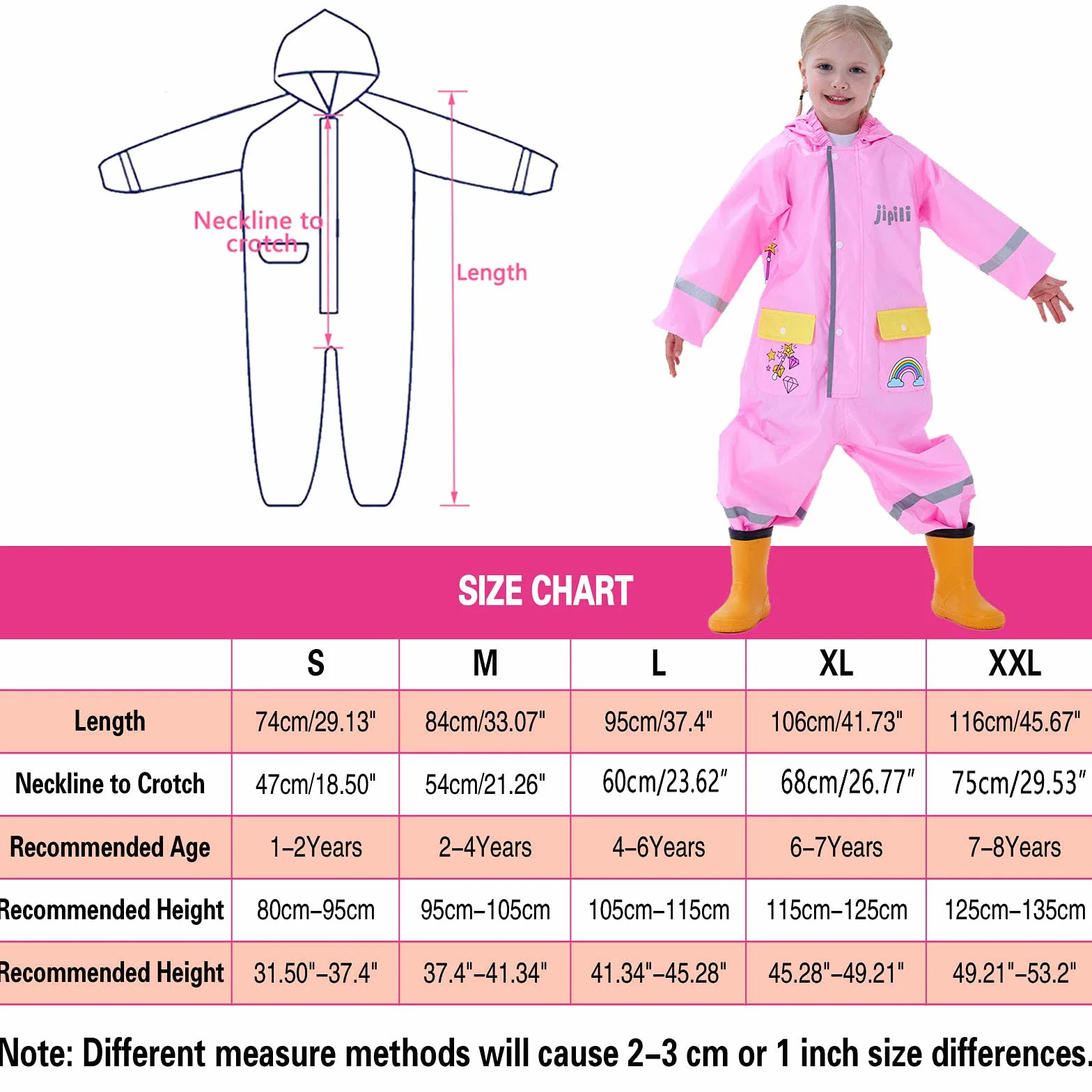 Bambini Impermeabile Ragazzo Tuta da Pioggia Antipioggia con Cappuccio Bambino Bambina Giacca Impermeabili Tute Portatile Sportivo Jogging Unisex Bimba Ragazza Ragazze 1 2 3 4 5 9 7 8 Anni