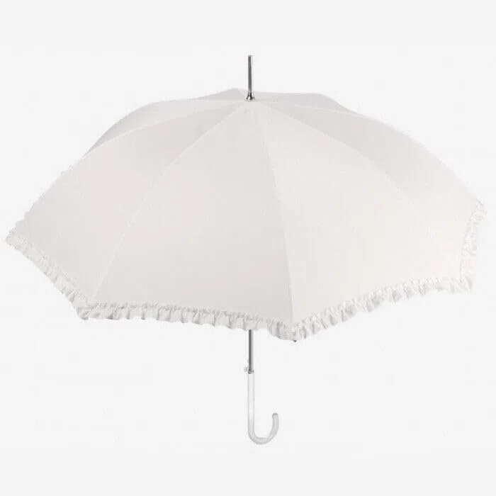 Generico Ombrello BIANCO da sposa maniglia bianca automatico umbrella pioggia matrimonio classico lungo elegante cerimonia wedding per foto di classe