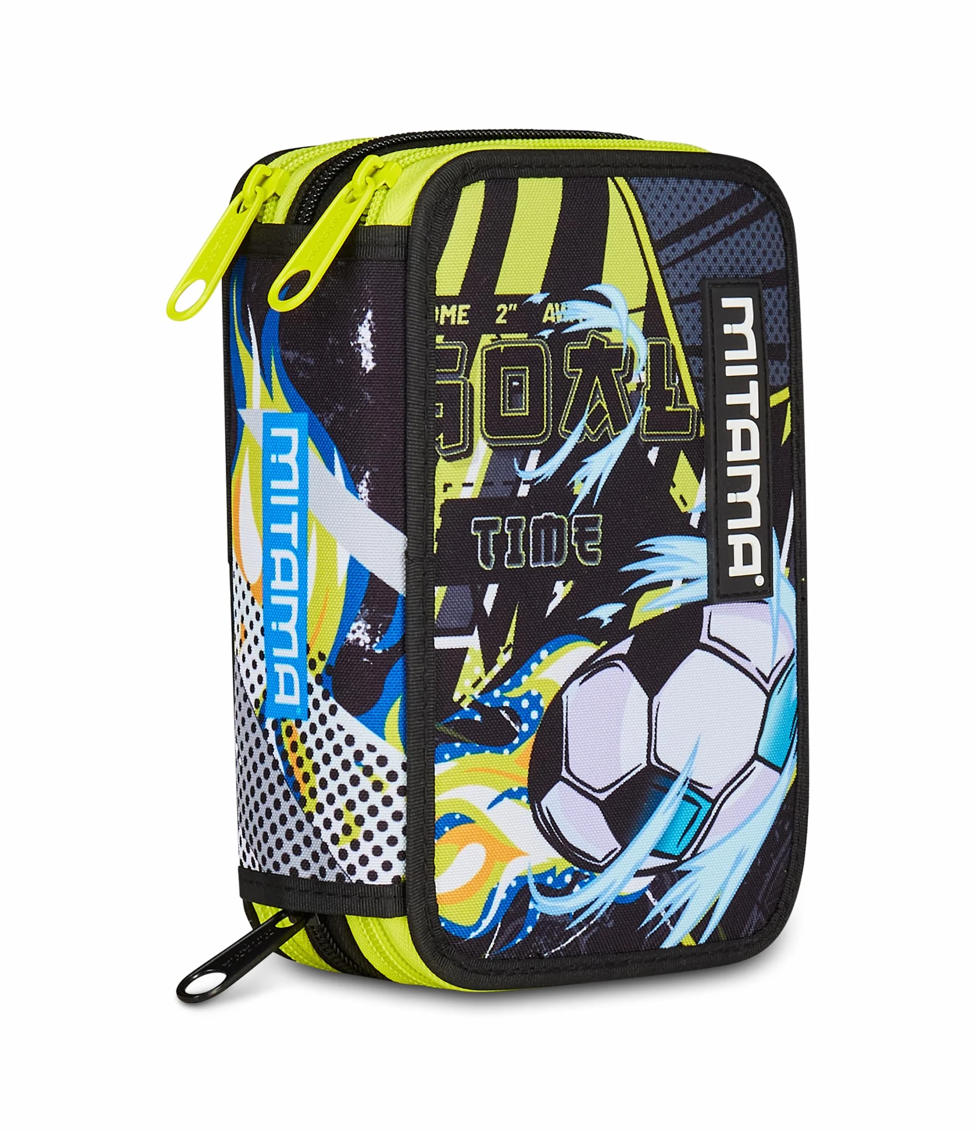 Mitama Astuccio Scuola 3 Scomparti, TRIPLO MANGABALL, Contenuto 47 pz, Completo di Matite, Pennarelli, Portapenne Scuola Elementare Bambino