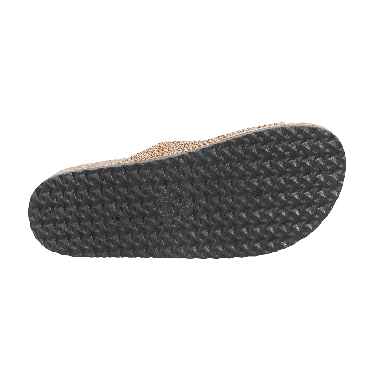 JOMIX Ciabatte Donna Estate Sandali Glitterate con Fibbia Strass Pantofole con Suola in Sughero Comode Antiscivolo per Vacanze e Passeggiate Casual Beach