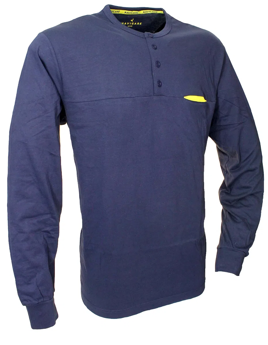 Navigare Pigiama Uomo Cotone Jersey Manica Lunga Colore Blu Navy 2141438 (XXL)