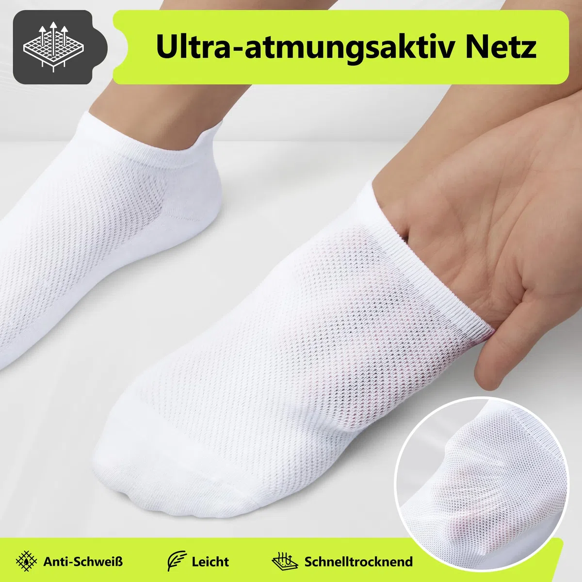10 Paia Calze Corti Uomo & Donna Cotone Calzini Sportivi Traspirante Fantasmini Uomo da Running Unisex Estate 35-50