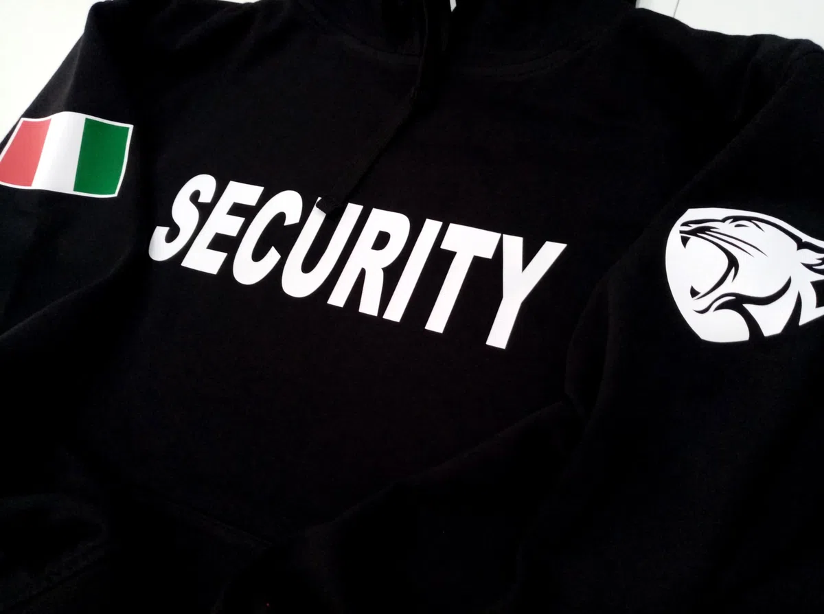 Felpa Security con Cappuccio Uomo Panther Fronte Retro