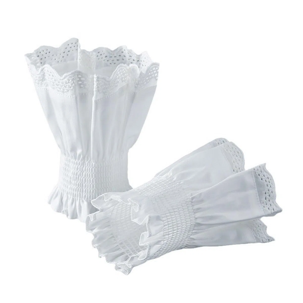 Polsini da polso per camicie maglione pizzo manica finta ornamento svasato increspato maniche svasate svasate polsini falsi polsi.Bianco