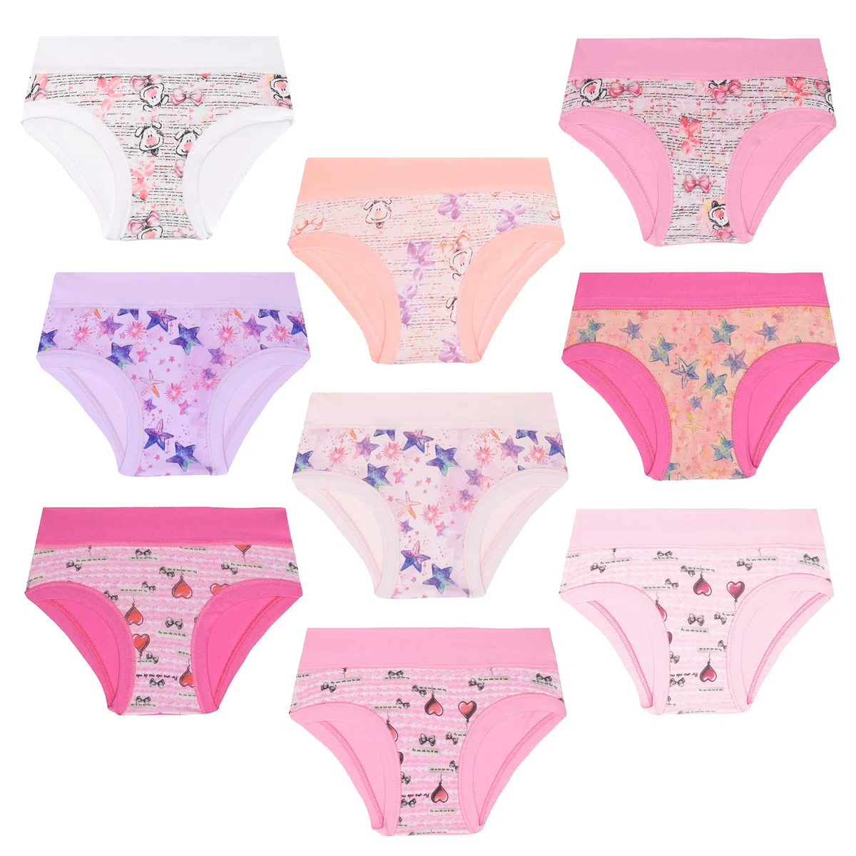 EMY Mutande Bambina Ragazza Cotone 9 Pezzi
