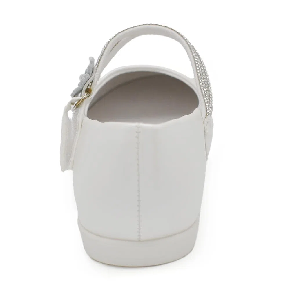 IF Scarpe Ballerine da Bambina Ragazza Perline Fiori Cerimonia Gioiello Comunione W7052