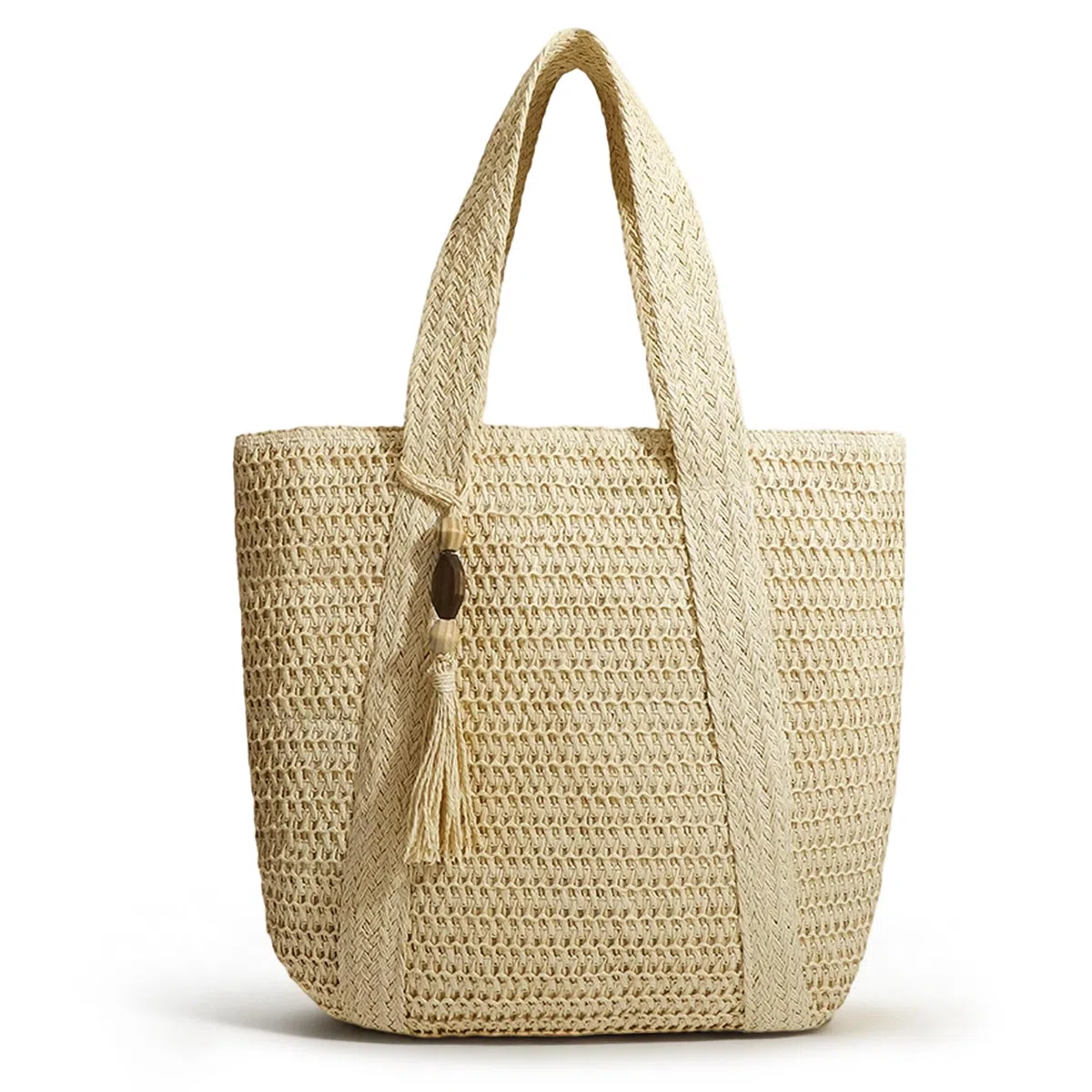 Borsa Donna a Spalla in Maglia - Borsa Mare Boho per Spiaggia, Vacanze e Shopping, Borse Tote Hobo Intrecciate, Borsa Paglia da Spiaggia