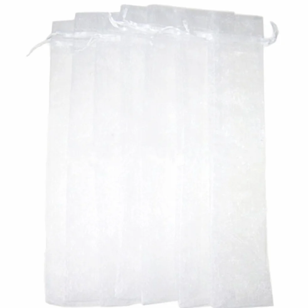 Toyvian Confezione da 50 buste a ventaglio con cordoncino in organza, motivo: caramelle, colore: Bianco