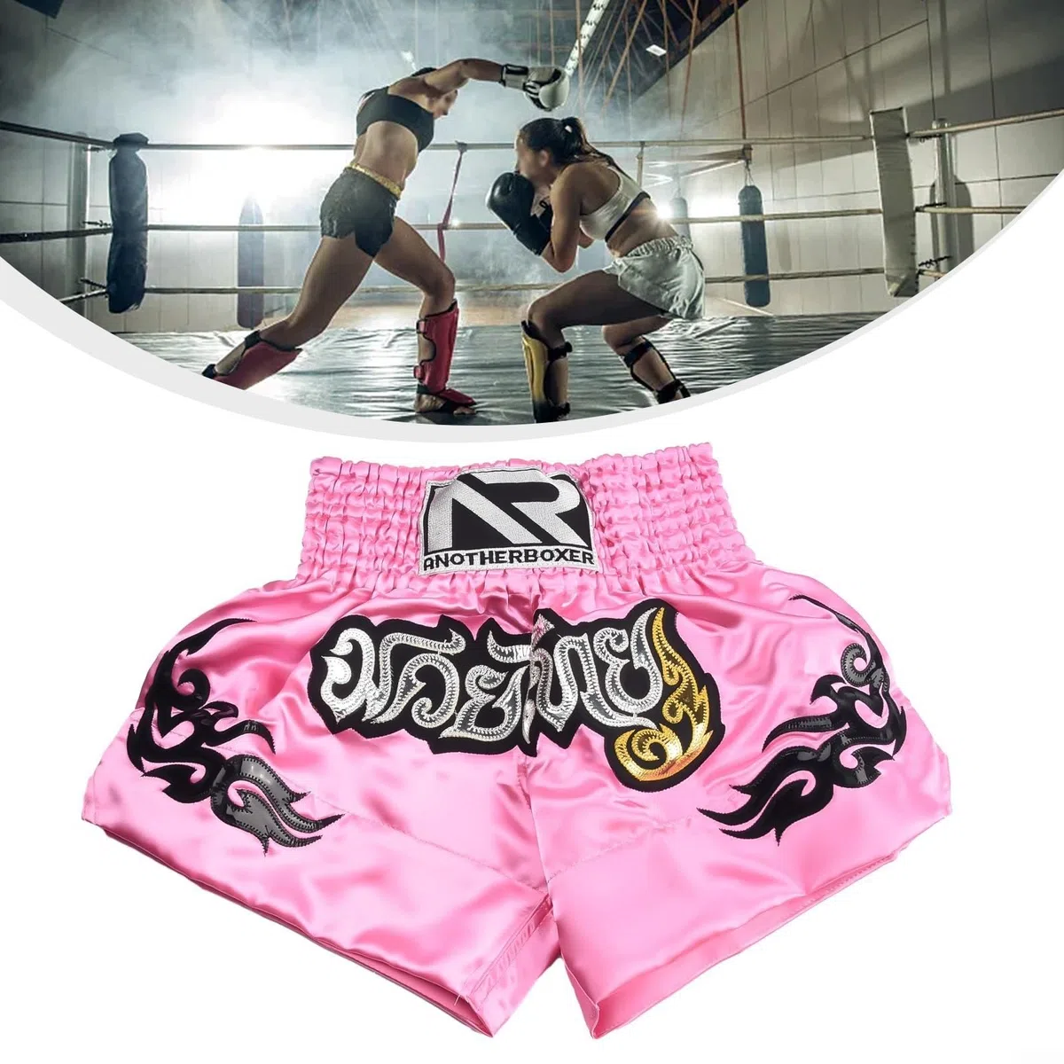 Pantaloncini da boxe con elastico in vita, unisex, per MMA e Muay Thai