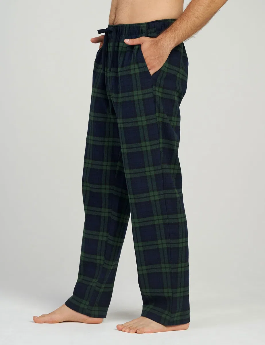 LAPASA Pantaloni Pigiama Uomo a Quadri, Pantaloni da Casa Lunghi Comodi con Tasche Laterali (M39 Flanella di Cotone / M128 Micropile)