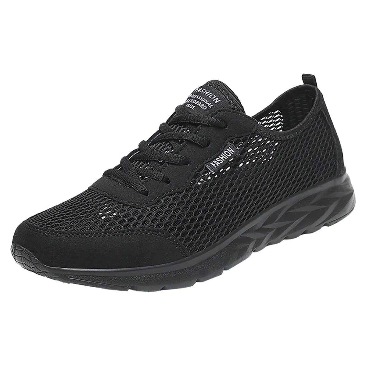 Scarpe sportive da uomo leggere traforate, traspiranti, comode: sneaker da uomo in tinta unita, antiscivolo, per l'uso quotidiano, scarpe da fitness, scarpe da jogging super morbide