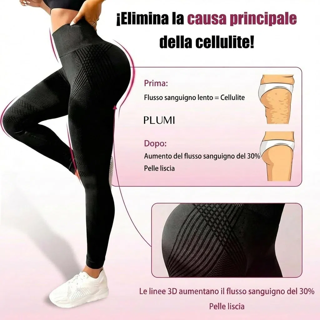 Generico 2 Pezzi Leggins Anticellulite Donna, Leggings Donna Push up Leggings Sportivi Vita Alta Anticellulite Pantaloni Palestra per Fitness Yoga Pant Pantacollant Leggins Compressione Graduata