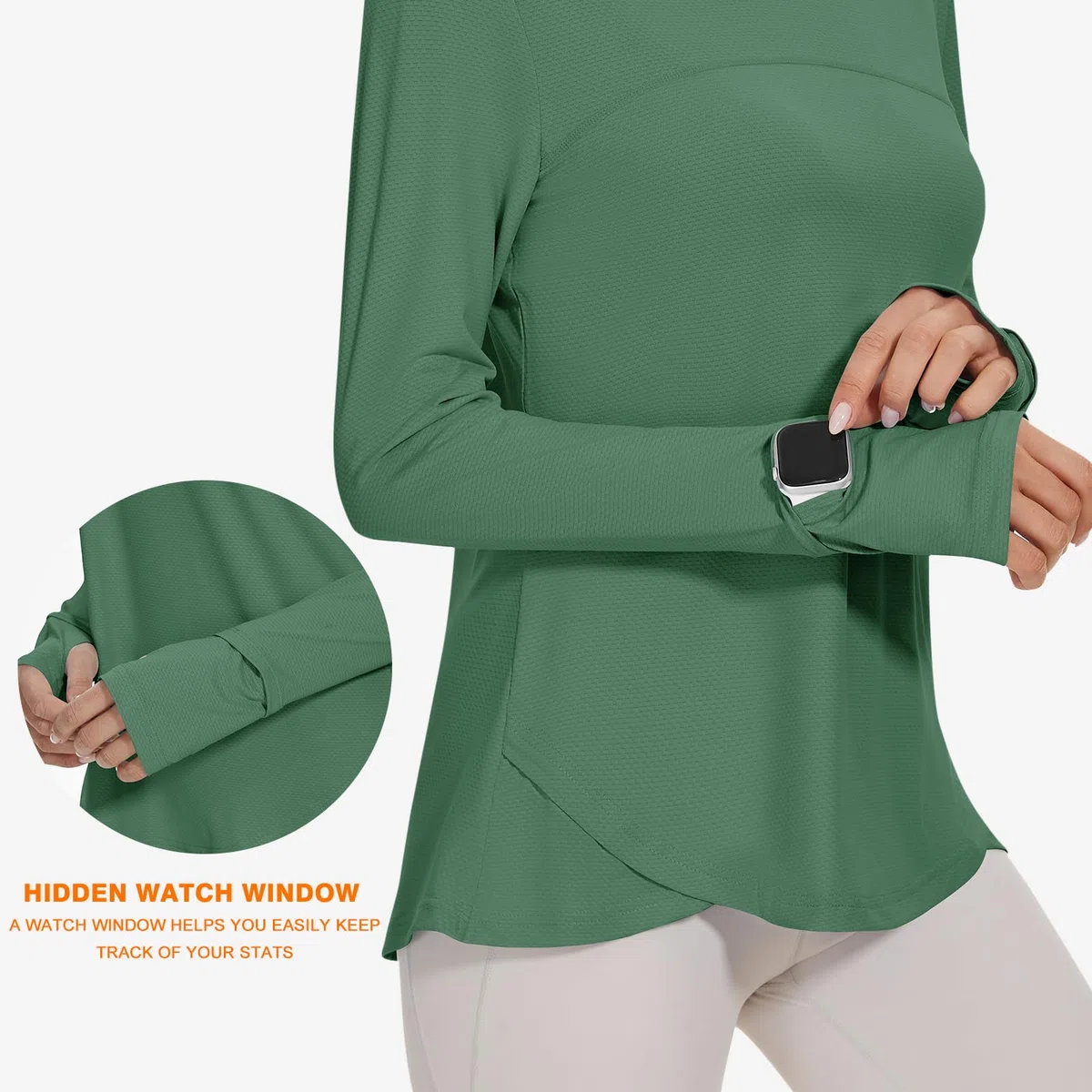 IECCP Camicetta Sportiva da Donna, a Maniche Lunghe, UPF 50+, Protezione dai Raggi UV, Maglietta a Maniche Lunghe, vestibilità Sottile, con Foro per Il Pollice, rashguards